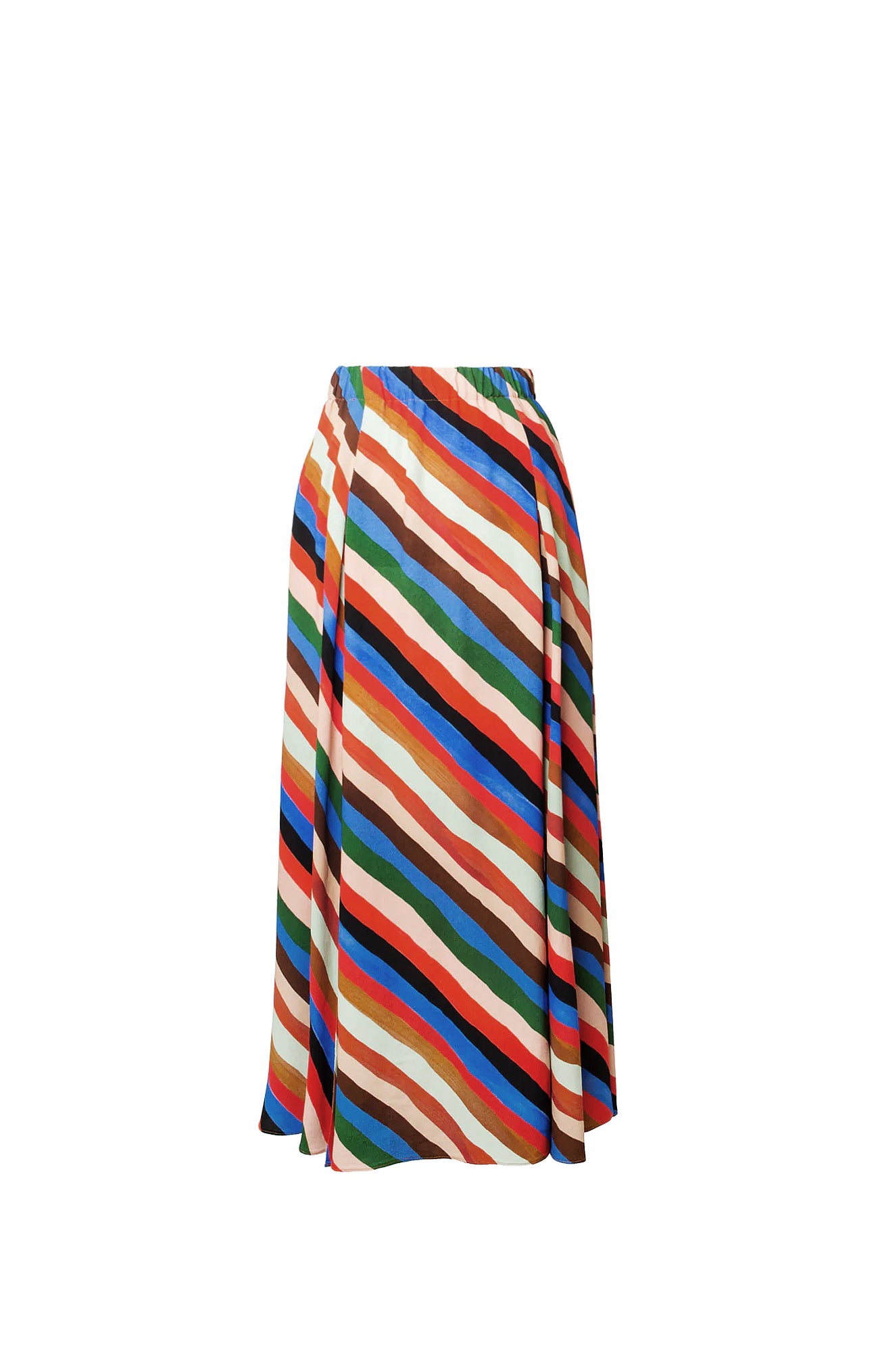 VAC Stripes Print Multi Slits Midi Skirt