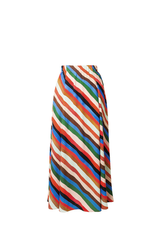 VAC multi slits midi skirt 'Stripes Print'