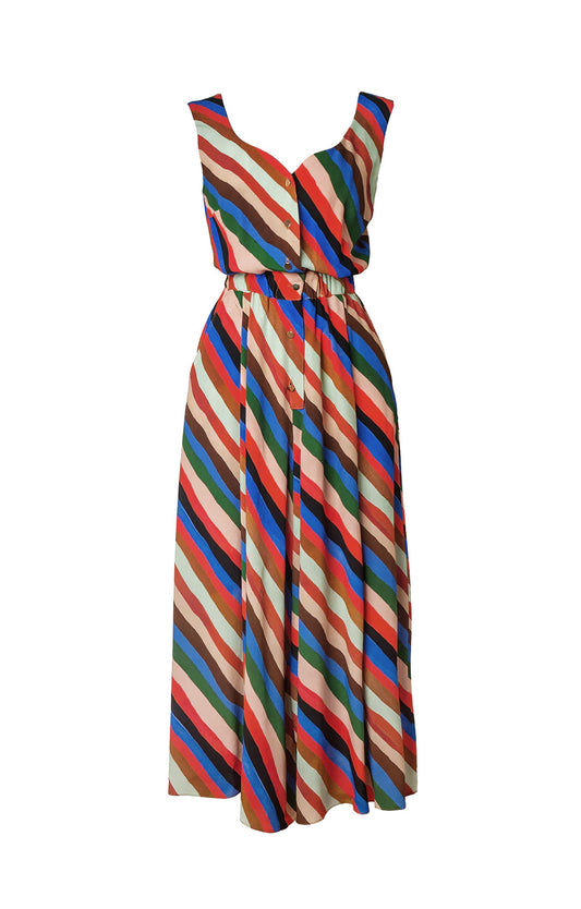 ZIRC sleeveless jumpsuit 'Stripes Print'