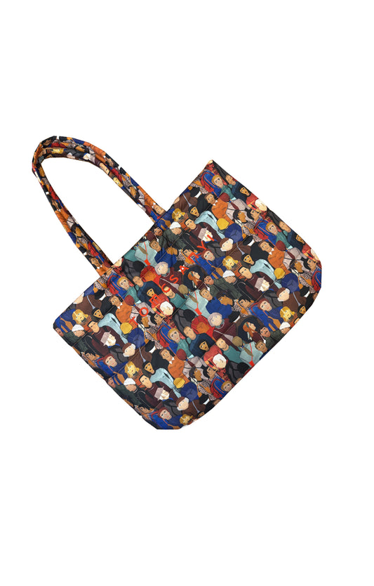 AGAPE puffer beach bag 'Faces'