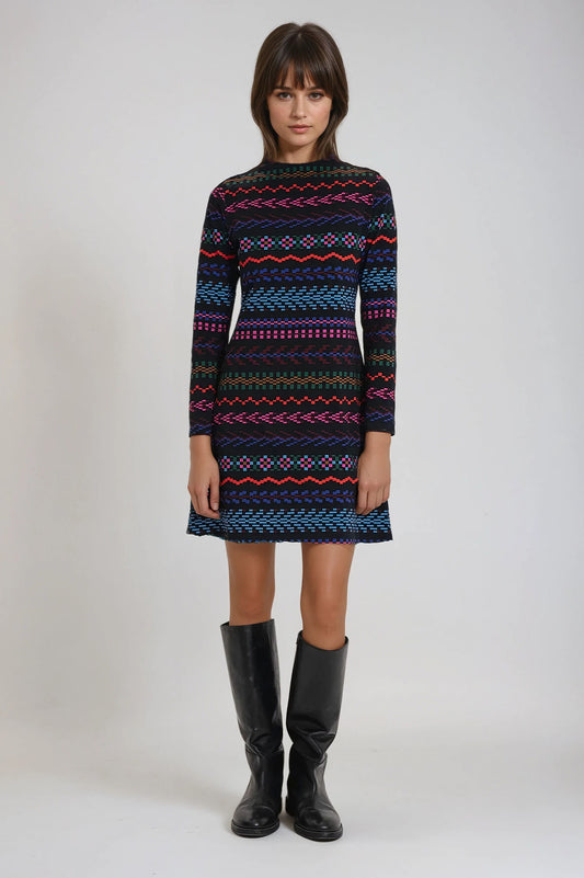 BOKOD mock neck dress 'Pixel dark'