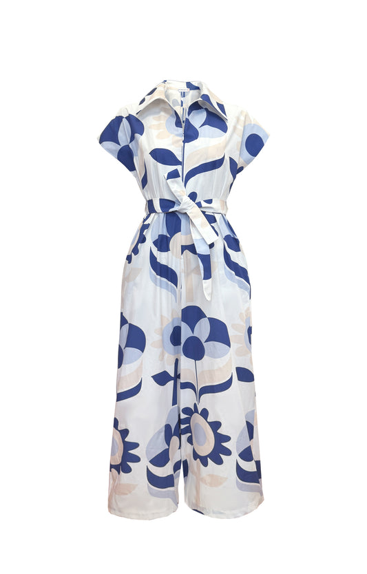 BUTELLA poplin jumpsuit 'Vintage Flowers'