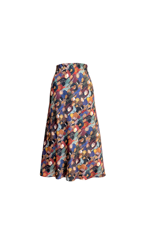 CABERNET A-line skirt 'Faces'