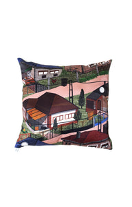 FREE GIFT Decorative cushion 'houses' print