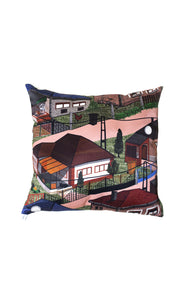 Decorative cushion 'houses' print