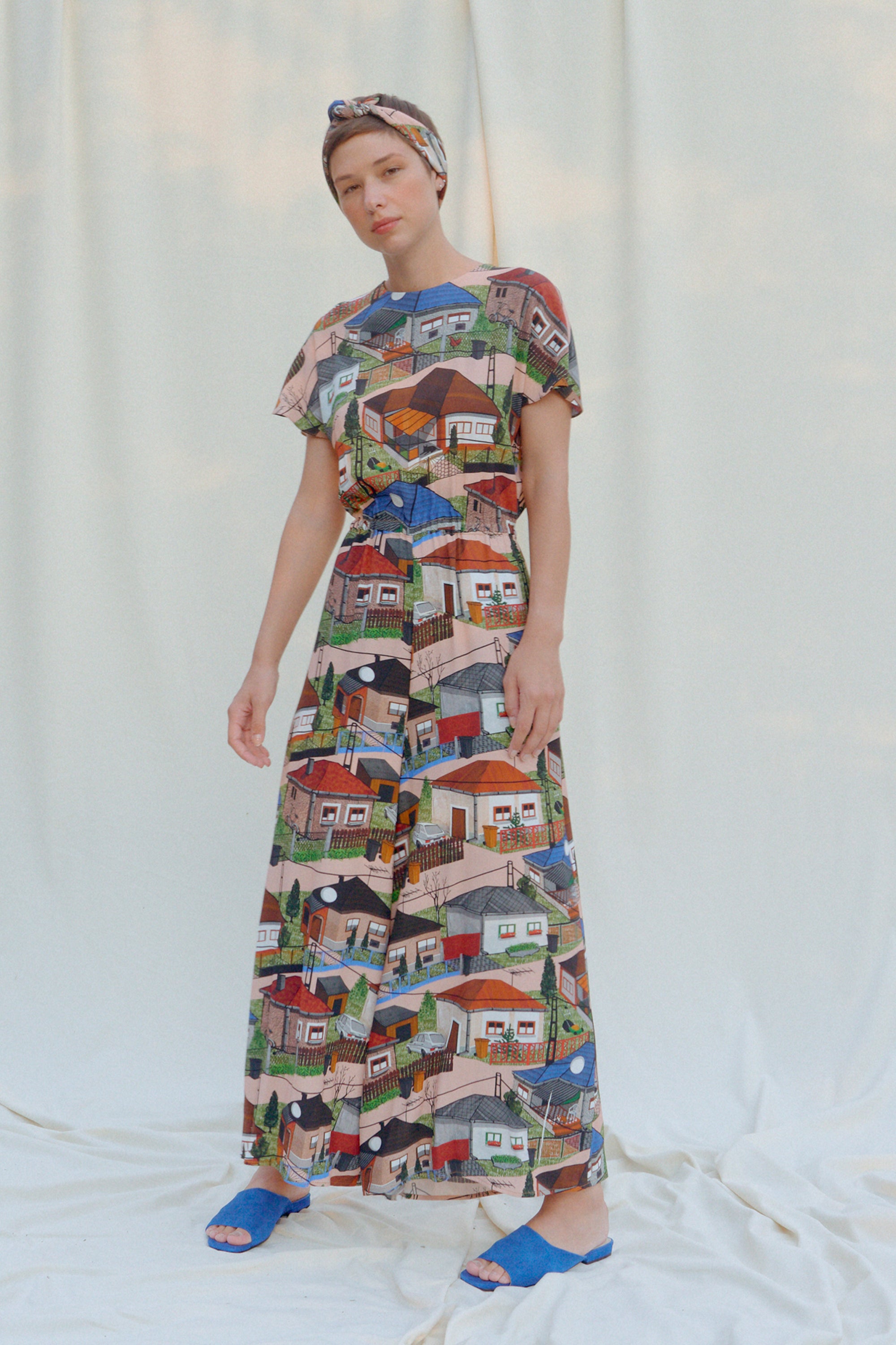 DABAS short sleeve jumpsuit 'Houses'