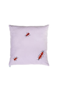 Decorative cushion with 'firebugs' embroidery
