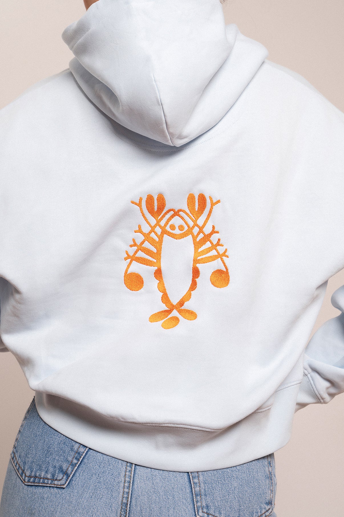 'LOBSTER' hooded sweatshirt ice blue