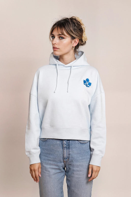 'LOBSTER' hooded sweatshirt ice blue