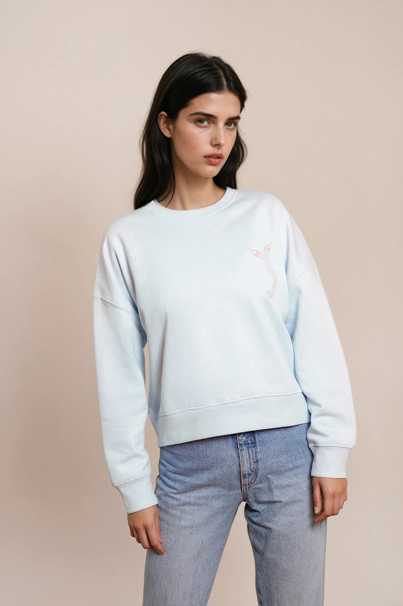 'SNAKE' sweatshirt ice blue