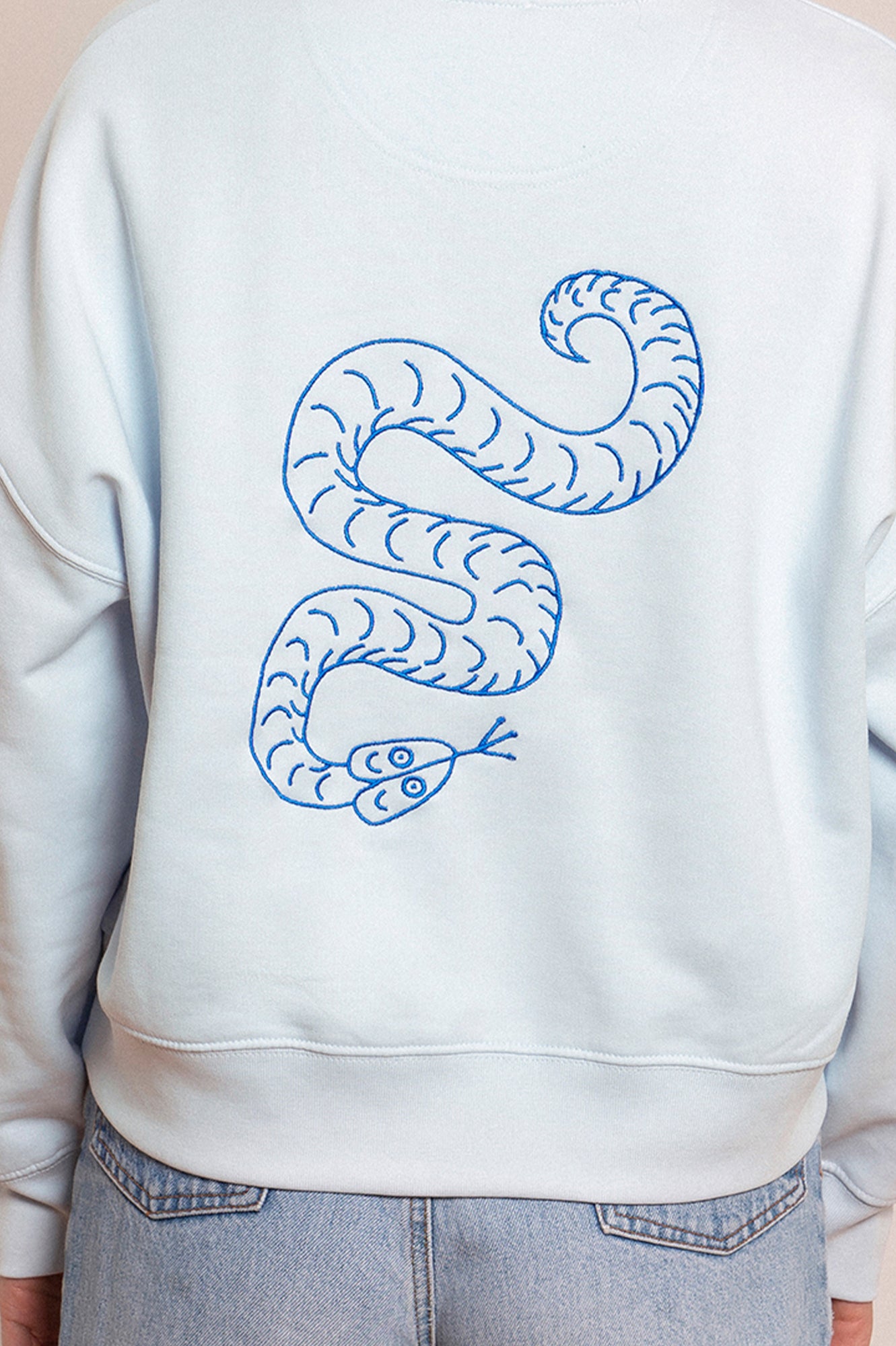 'SNAKE' sweatshirt ice blue