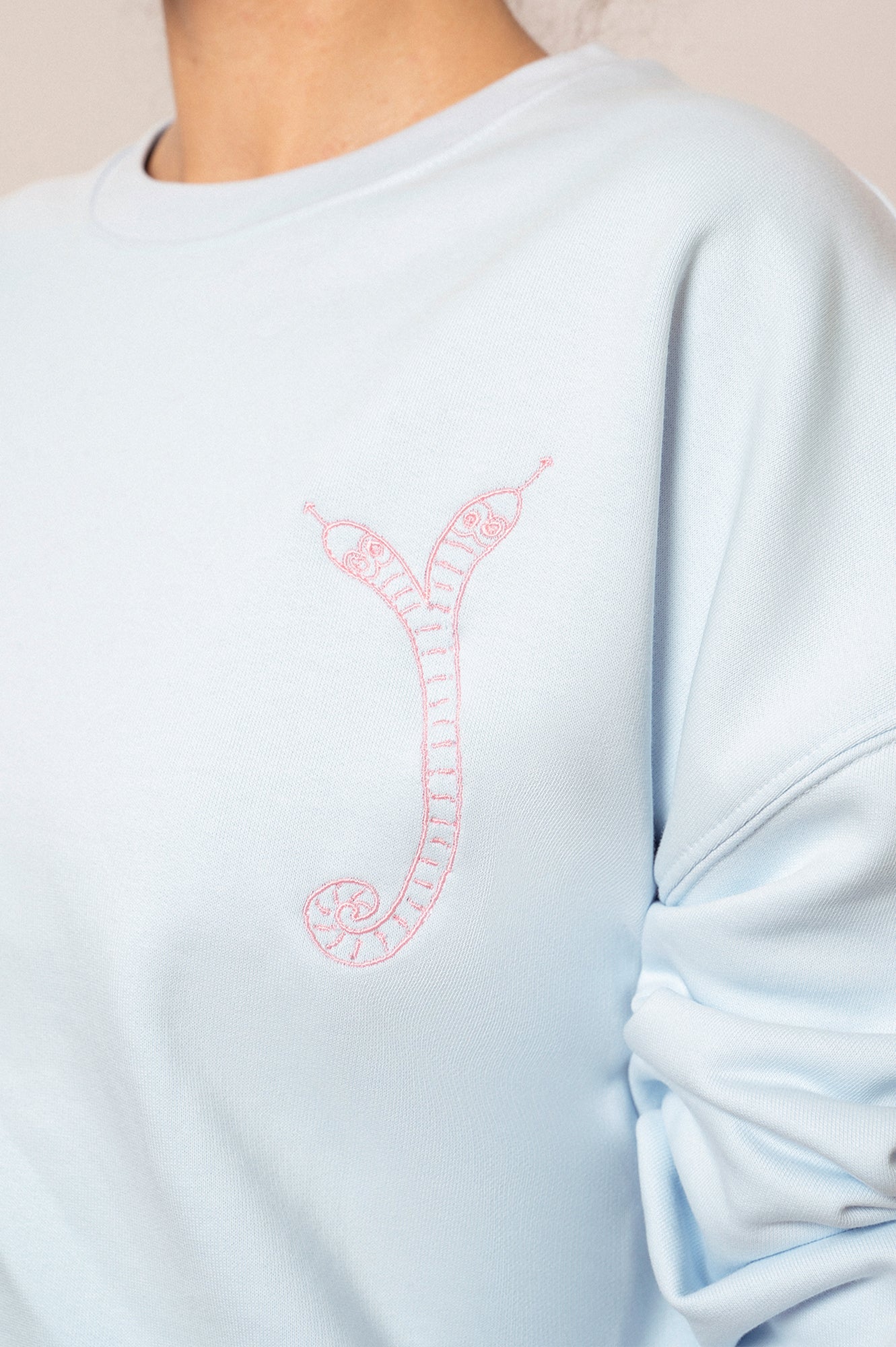 'SNAKE' sweatshirt ice blue