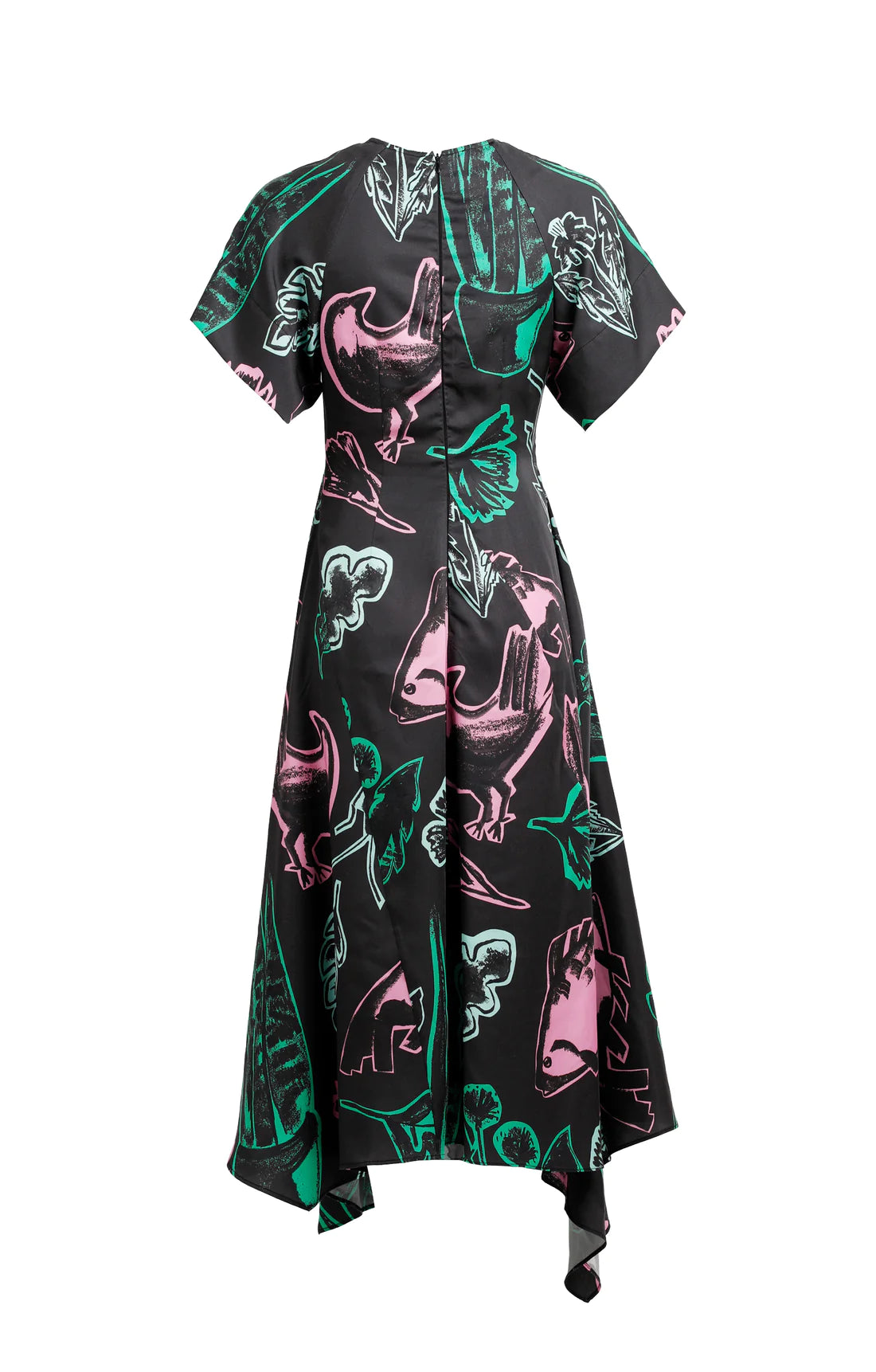 KLOSTERS asymmetric dress ‘totem green'
