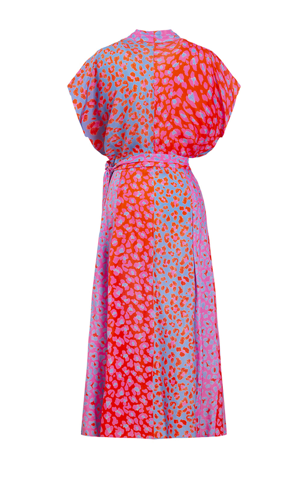 TOR multi pleats wrap dress ‘Blossom cheetah’