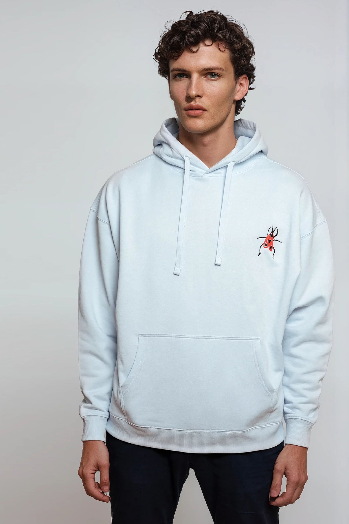 'FIREBUG' men's hoodie ice blue