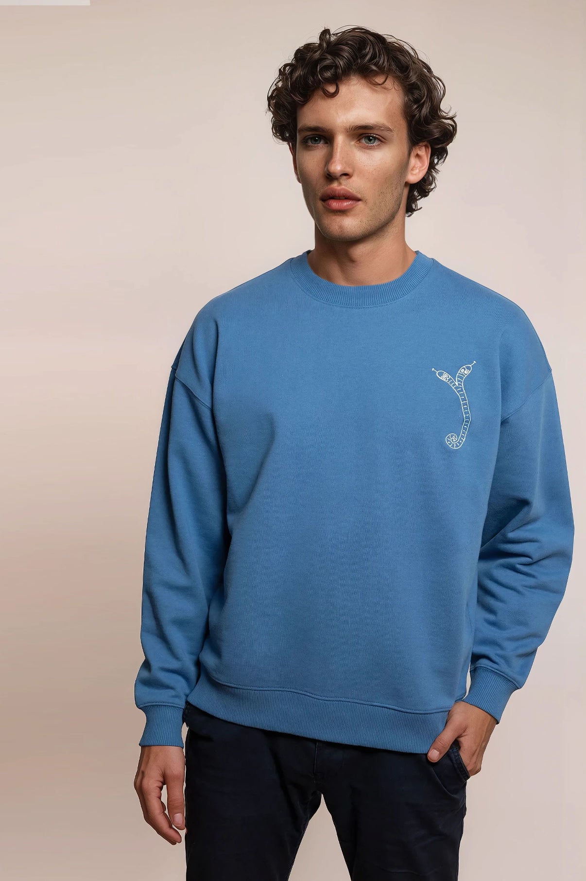 'SNAKE' men's sweatshirt sky blue