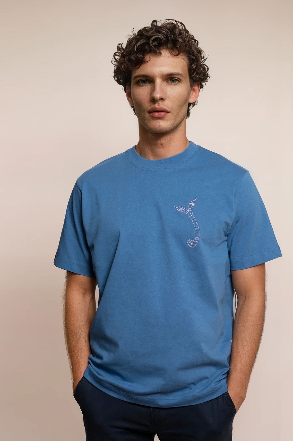 'SNAKE' men's T-shirt sky blue