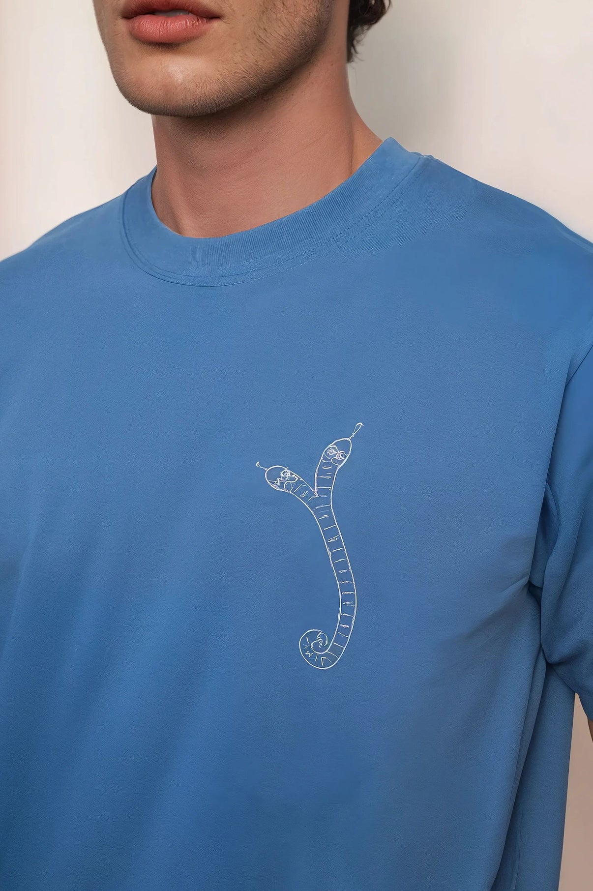 'SNAKE' men's T-shirt sky blue