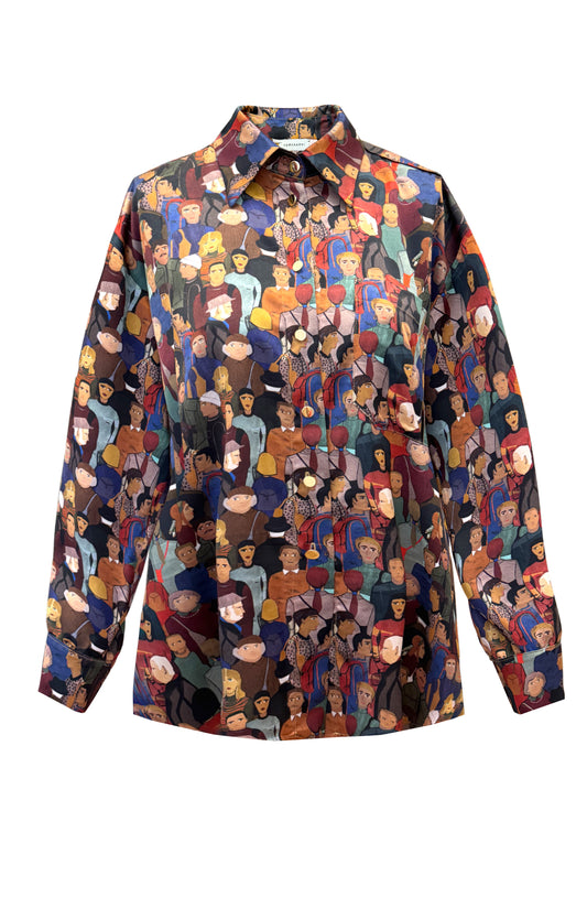 MORPHINI oversized shirt 'Faces'