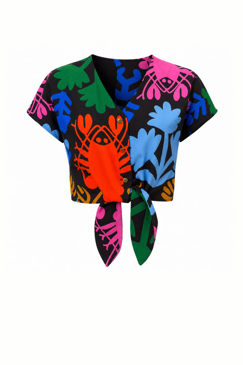 PATY tie hem top 'Lobster'