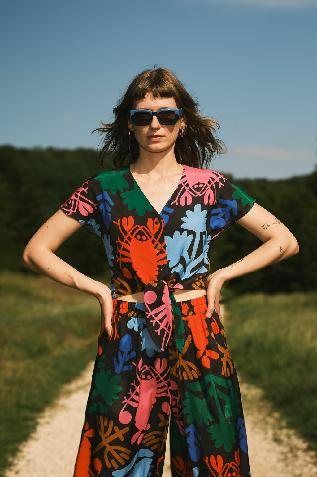 PATY tie hem top 'Lobster'