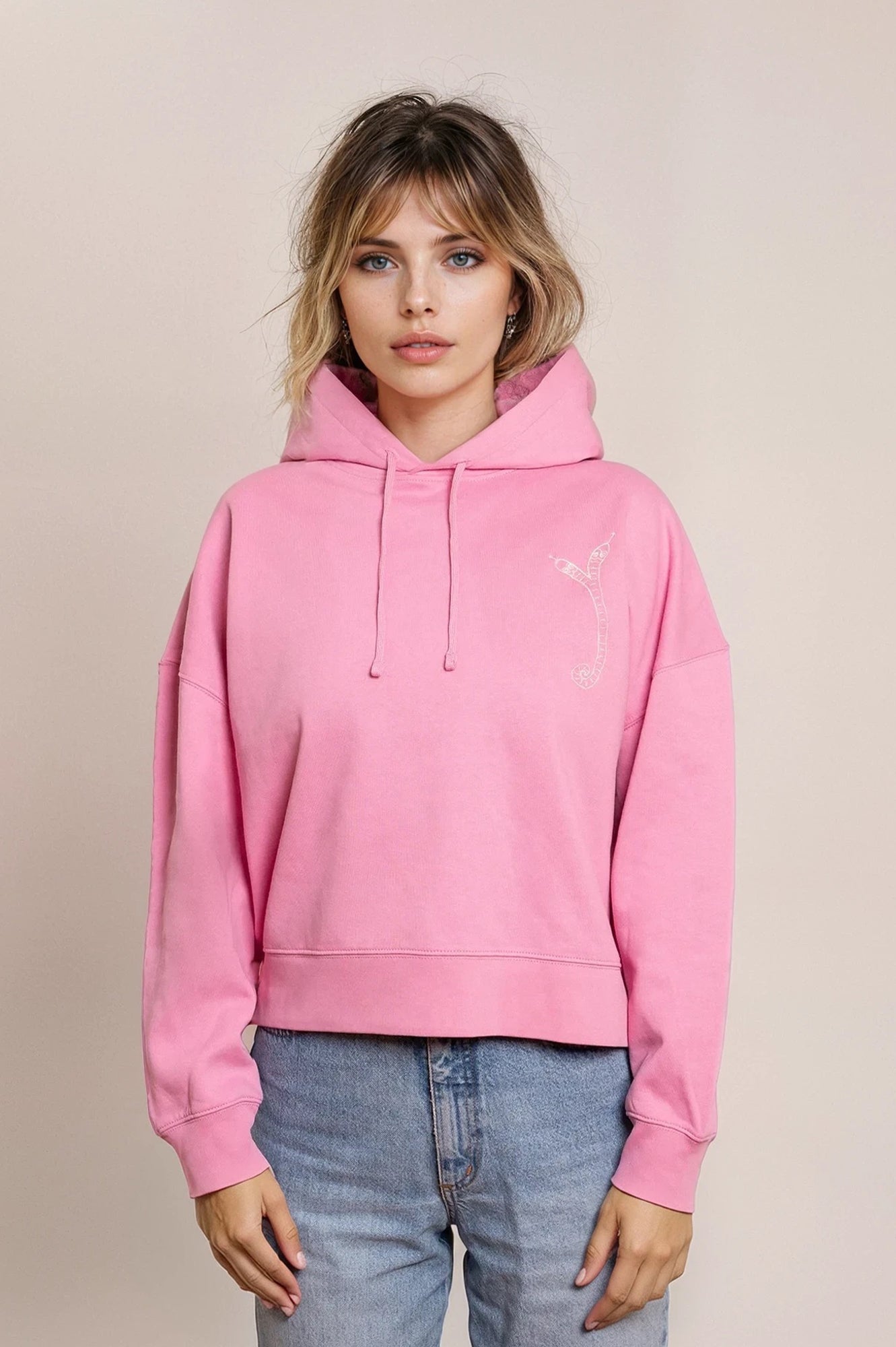 'SNAKE' hooded sweatshirt pink