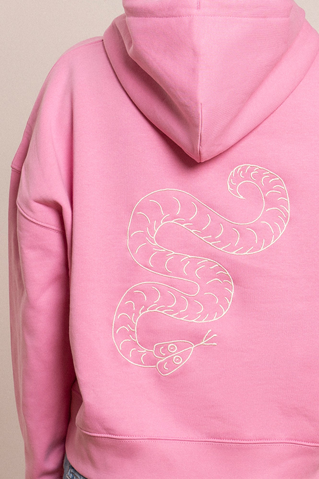 'SNAKE' hooded sweatshirt pink