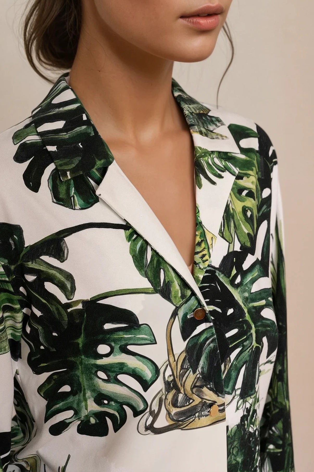 MOR jersey cardigan 'Plants'