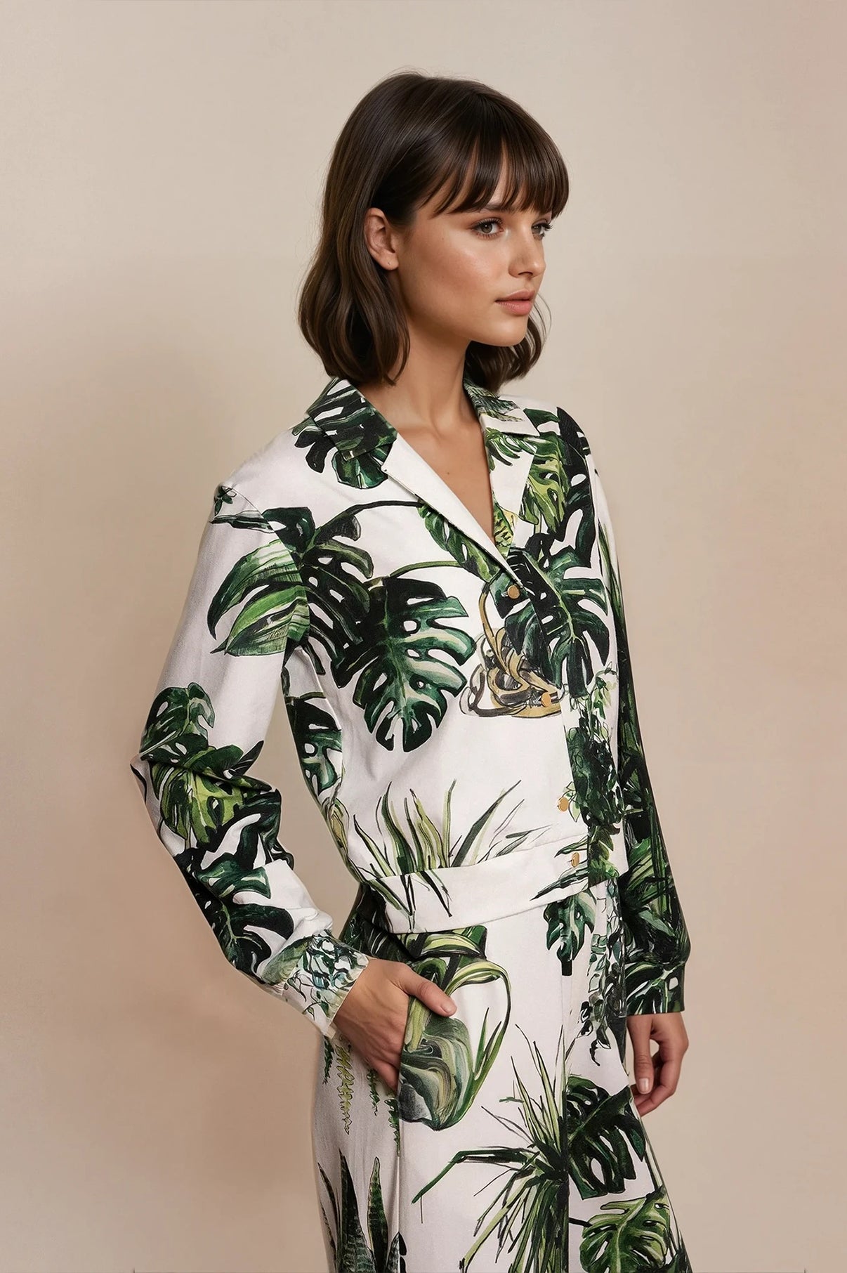 MOR jersey cardigan 'Plants'