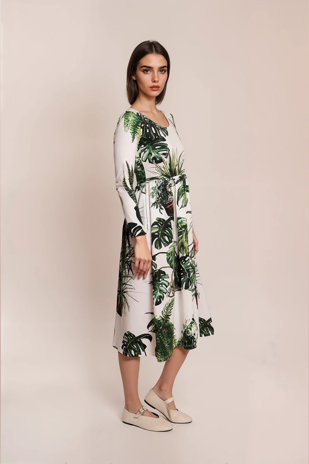 BUKOVEL scoop neck dress 'Plants'