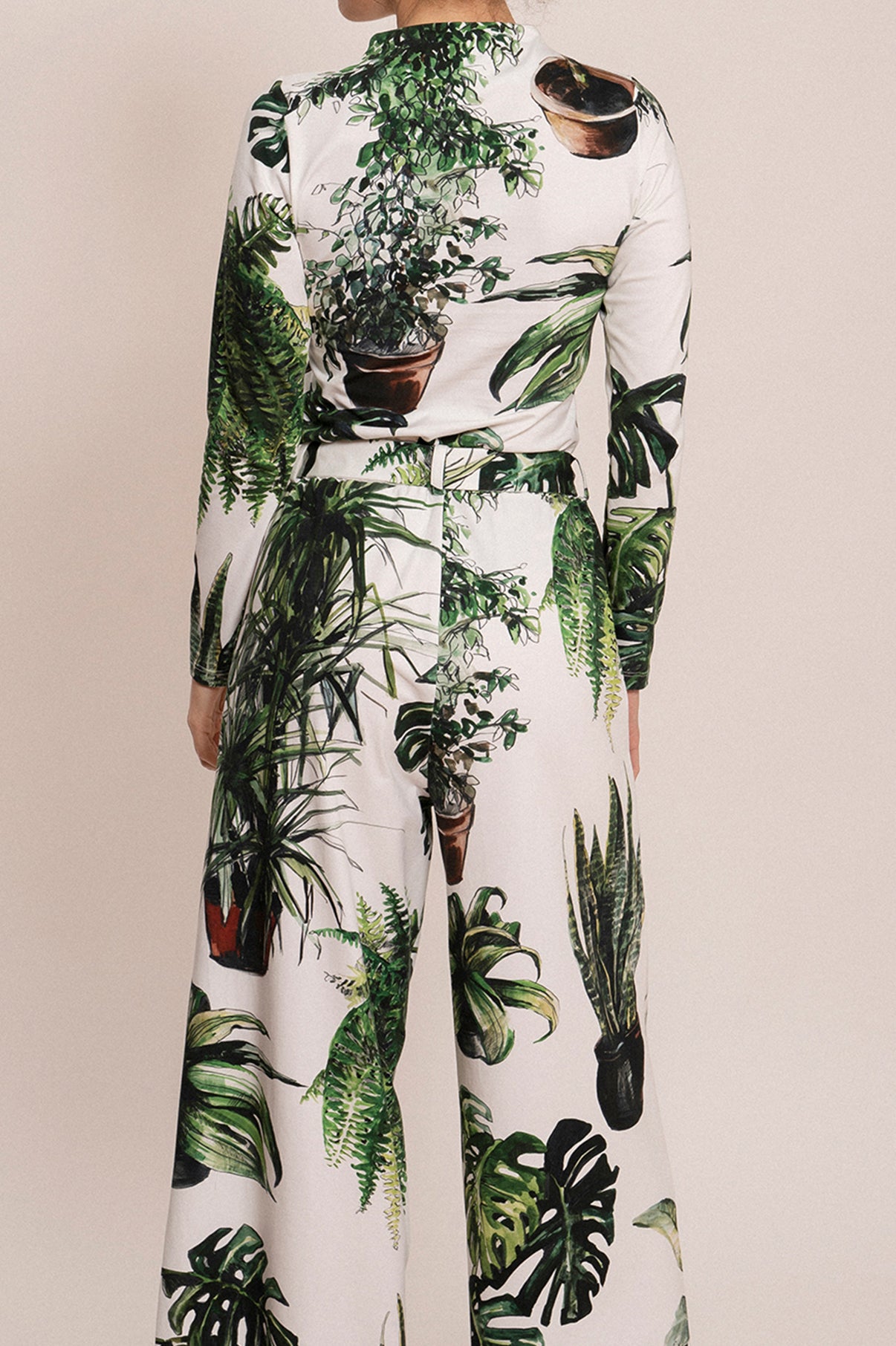 MAJK long sleeve mock neck top 'Plants'