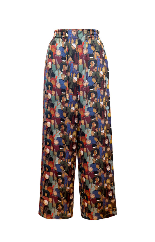 PRADO palazzo trousers 'Faces'