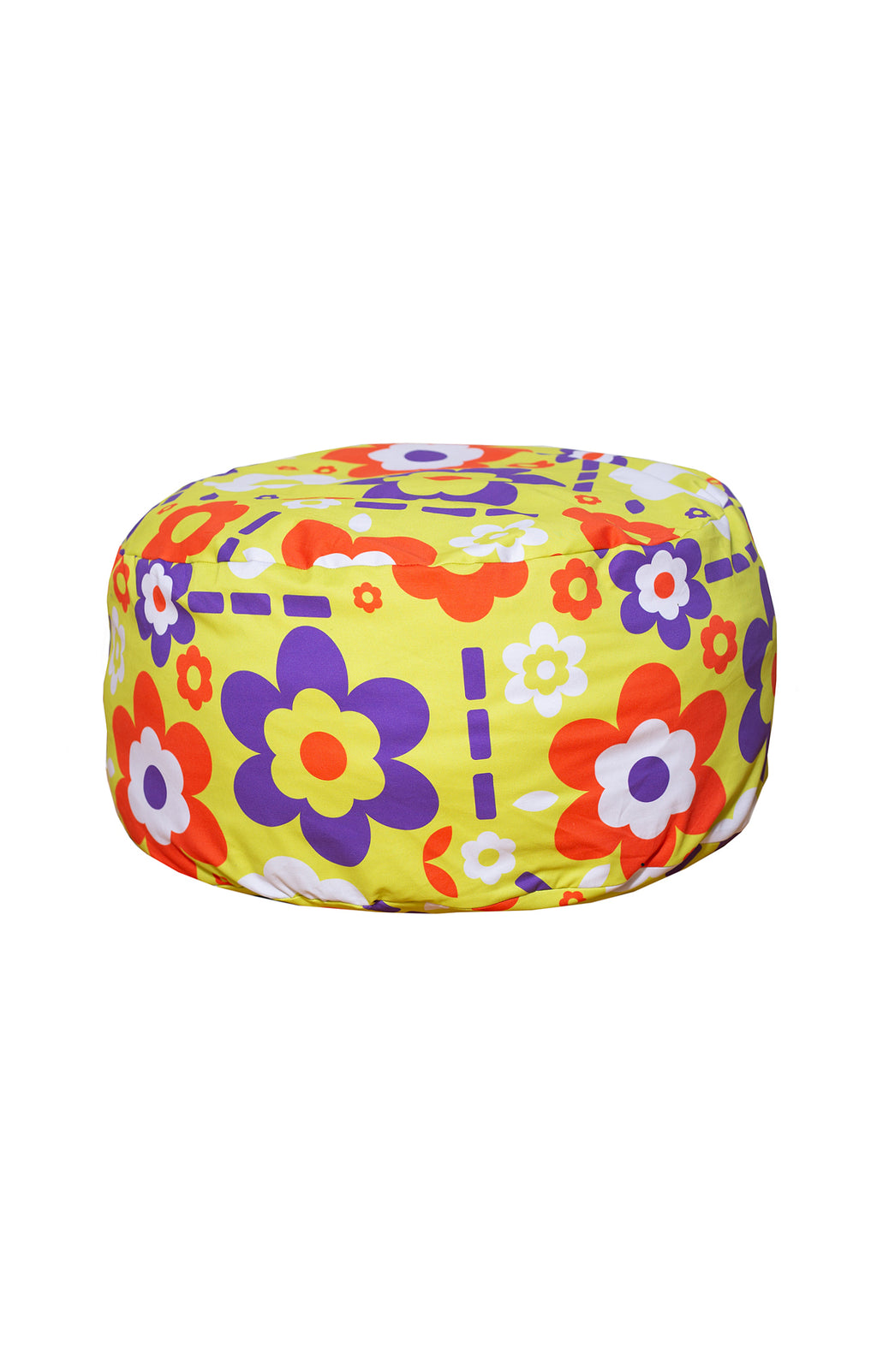 Round pouf 'space flowers' print