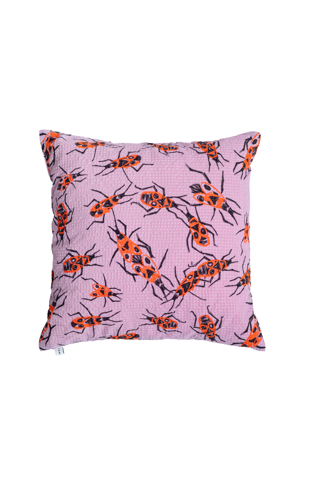 Decorative cushion 'lilac firebugs' print