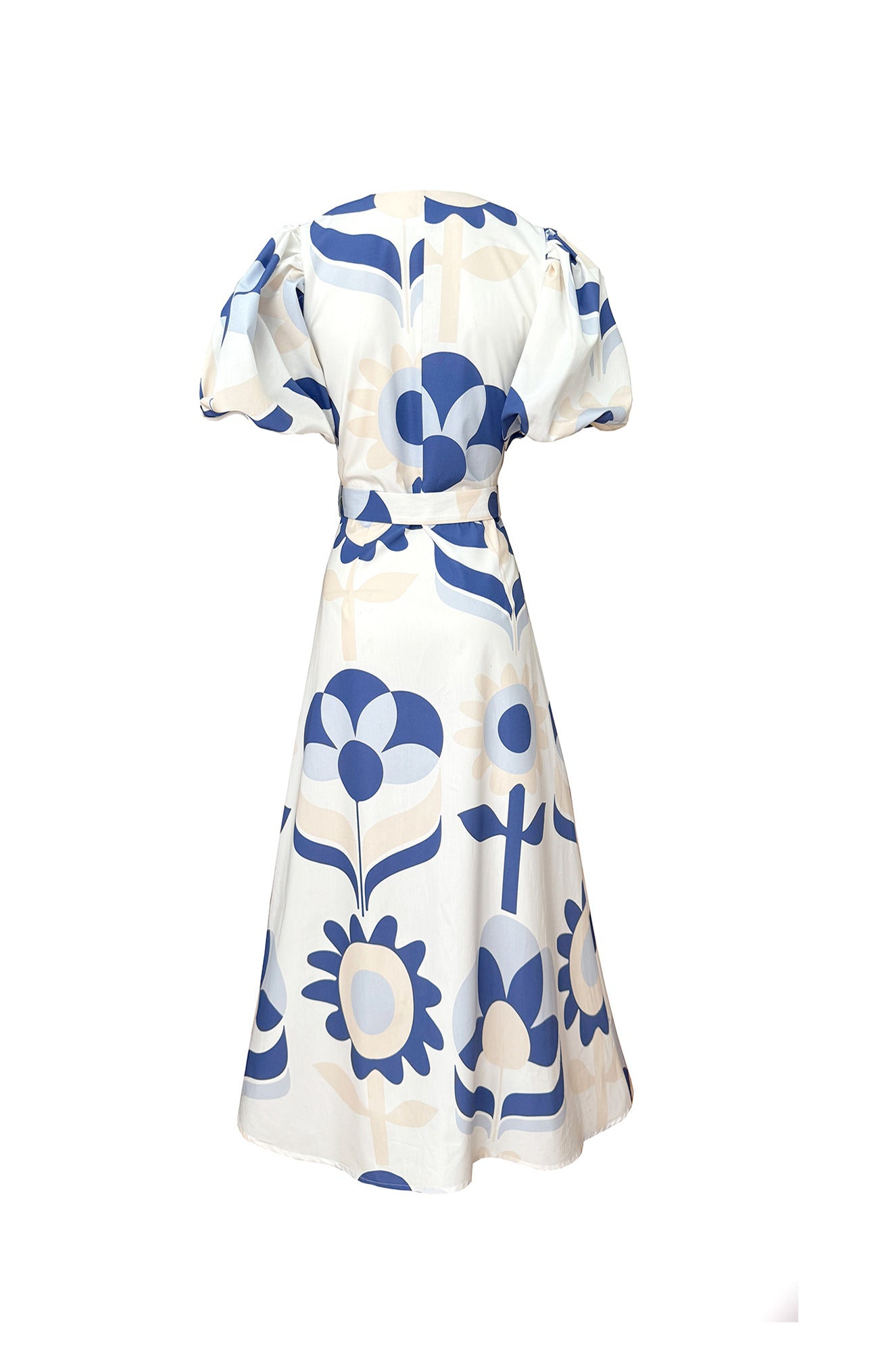 SZOMJAS puff sleeve wrap dress 'Vintage Flowers'