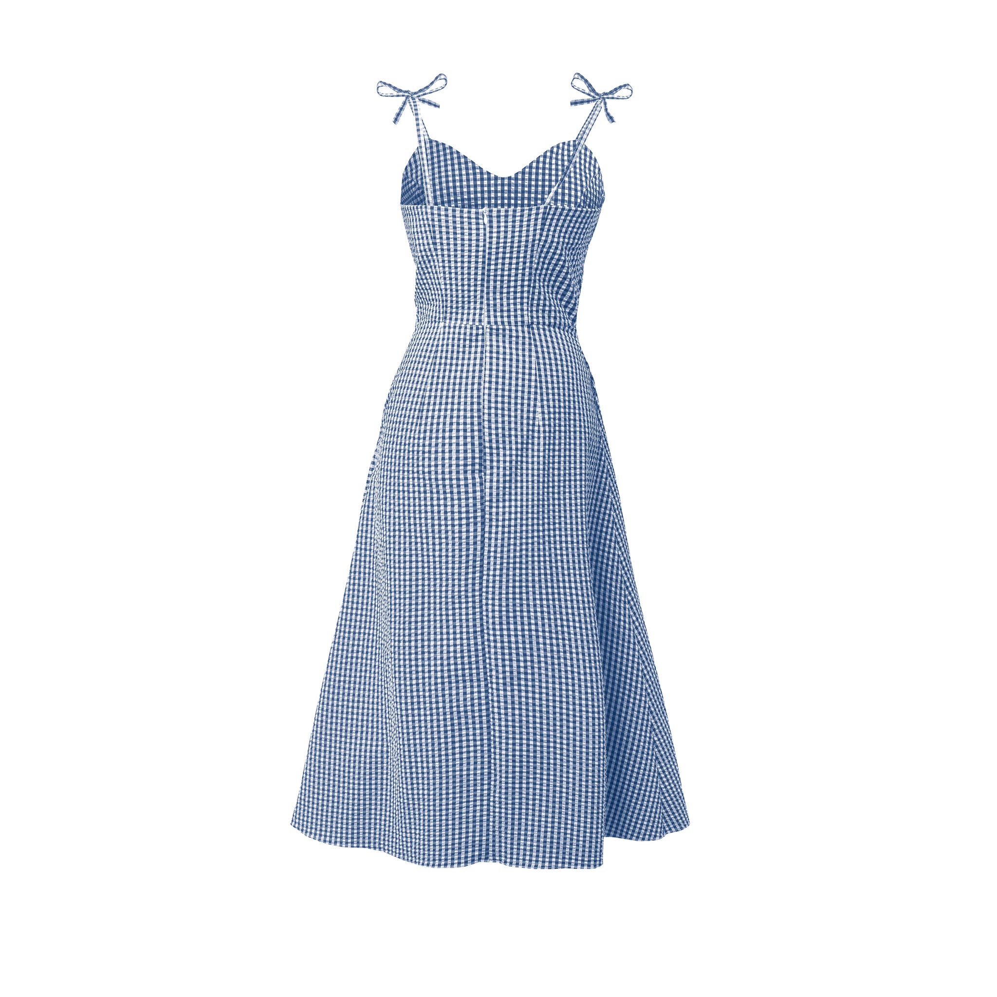 ERD Blue & White Overlap Skirt Midi Dress