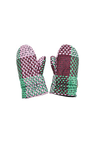 DOLOMITES puffer mittens 'checked green'