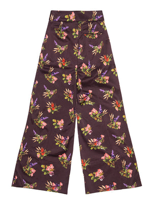 HELGA  Lame Flower Print Trousers