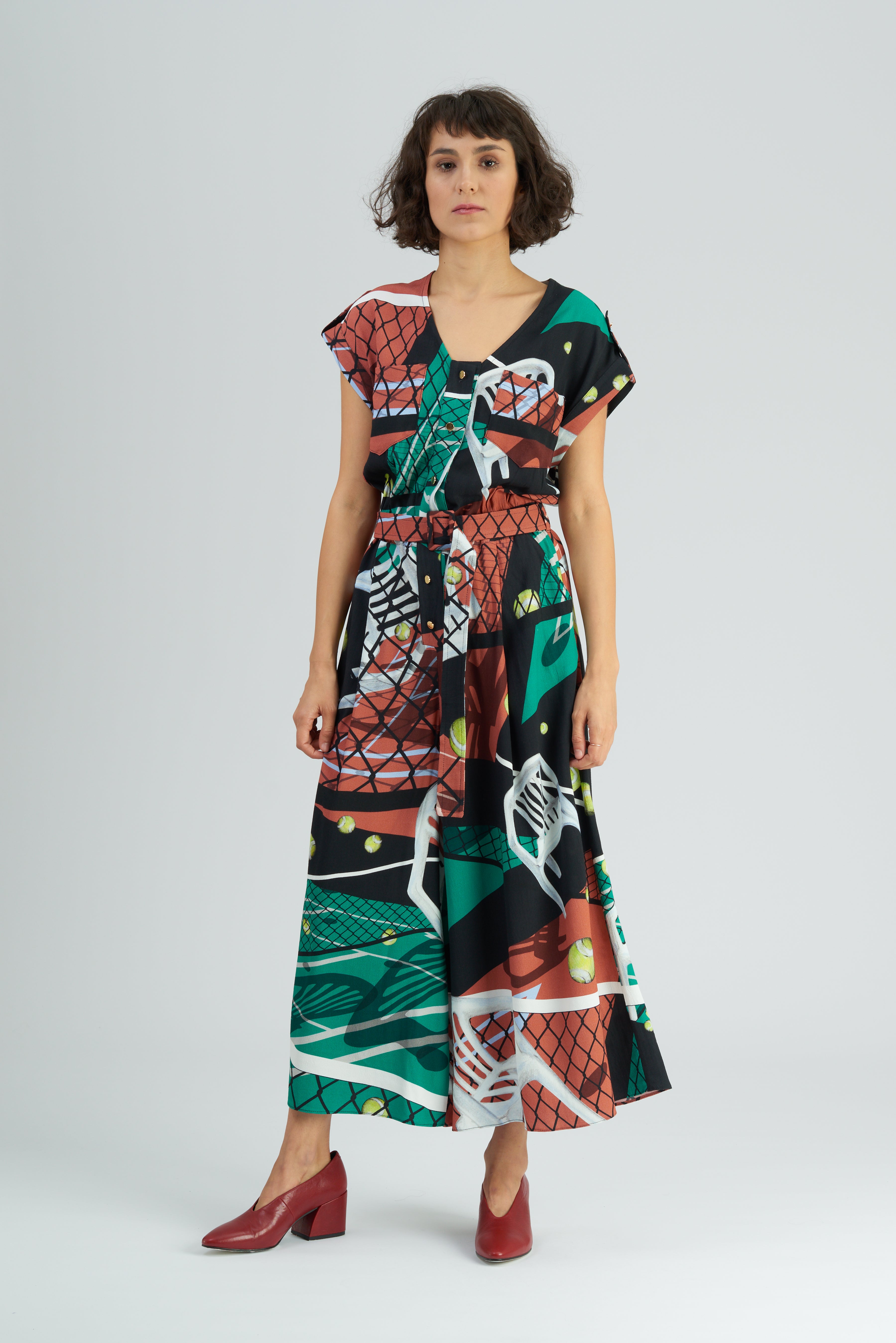 ELIA short sleeve jumpsuit 'Court Print'