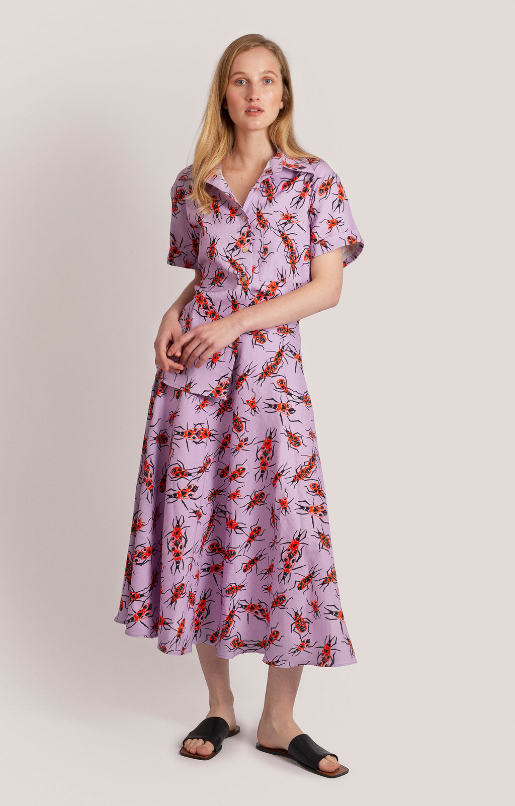 ARACHNE A-line skirt 'Small Firebugs'