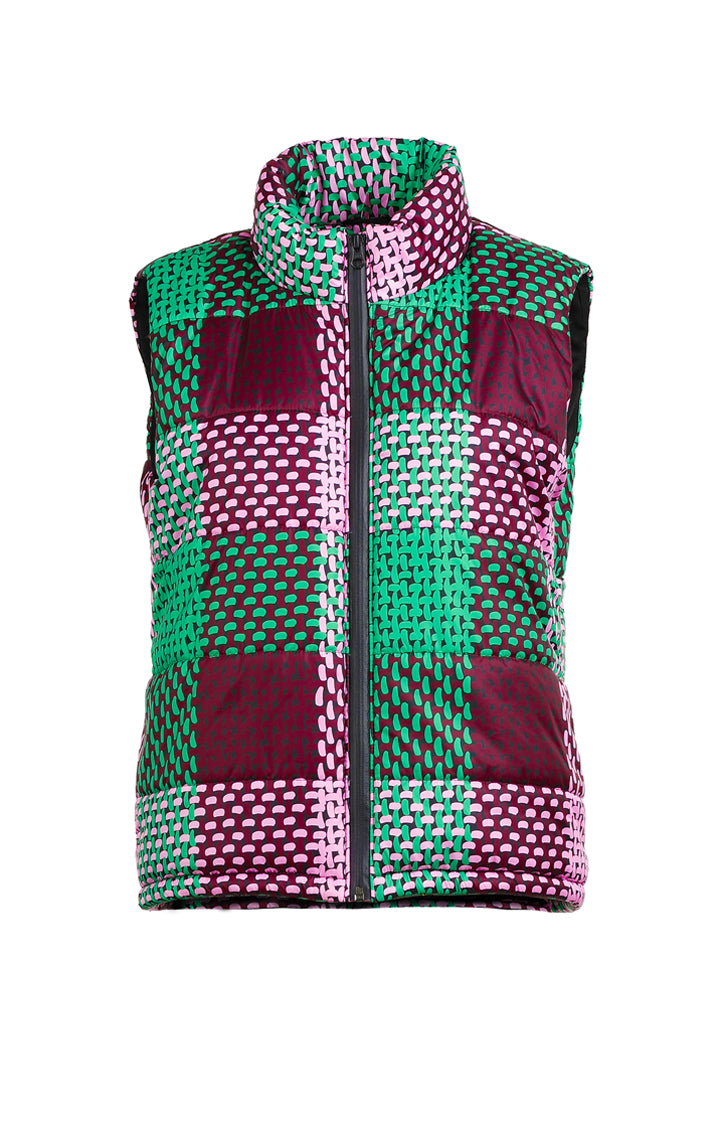 ASPEN puffer vest 'checked green'