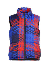 ASPEN puffer vest 'checked blue'