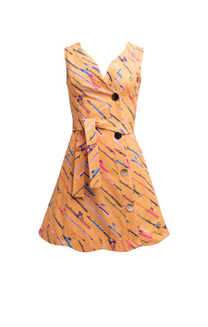 BODORKA poplin wrap dress 'fishing rod'