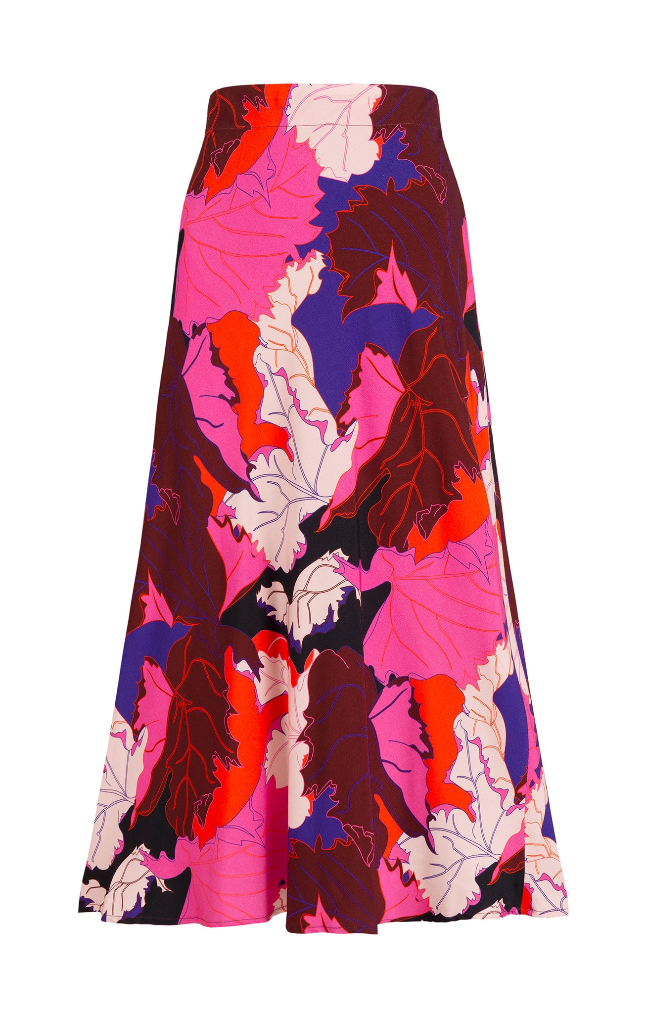 CABERNET A-line skirt 'pink leaves'