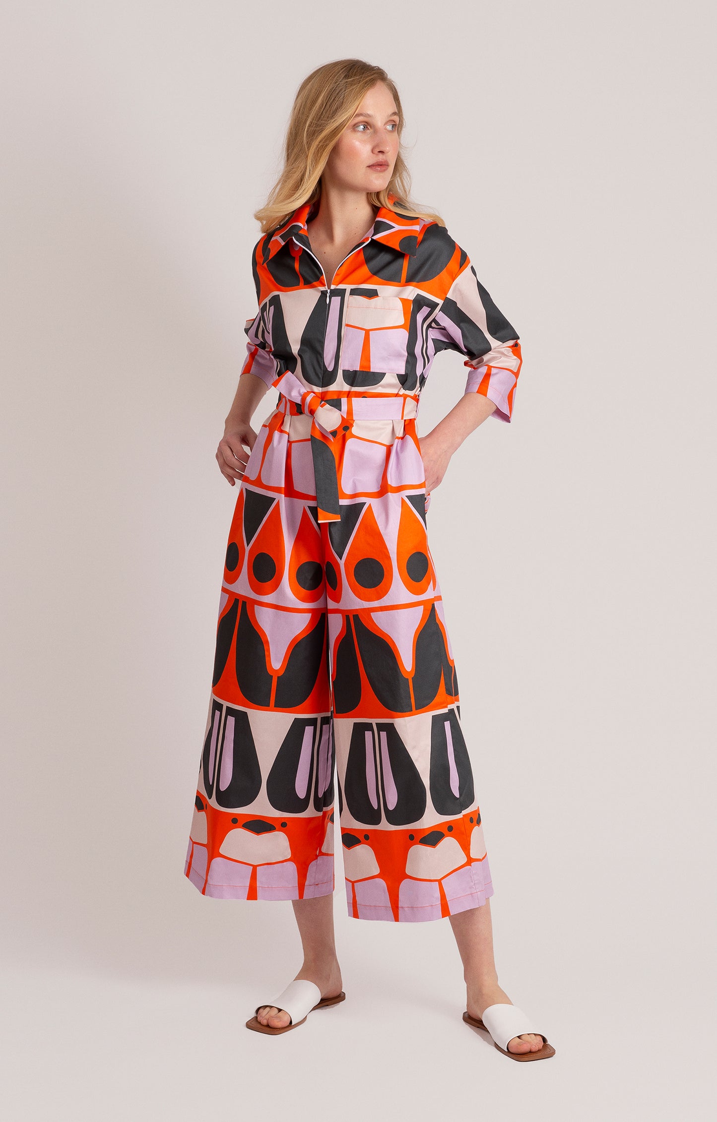 CINCER zip up jumpsuit 'Abstract Bugs'