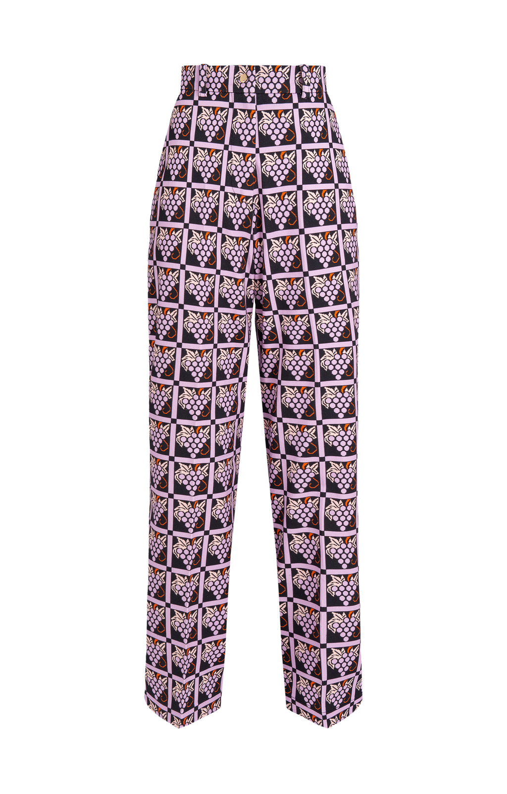 FURMINT high waisted chinos 'pixel grapes'