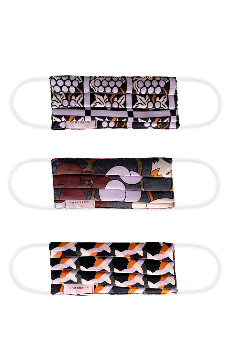 'Grapes' print mask 3 pieces