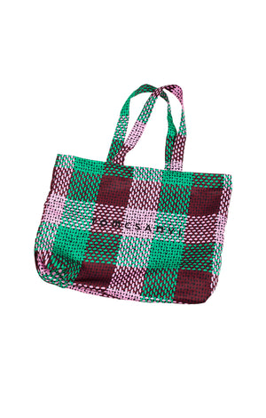 GUDAURI tote bag 'checked green'