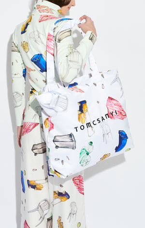 GUDAURI tote bag 'objects white'