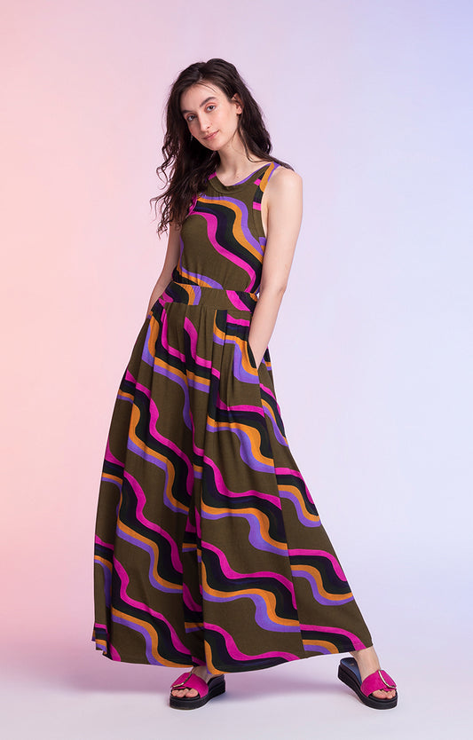 INGOLA wide leg trousers 'Waves'